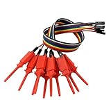 Fenteer 10本セット　ロジック　アナライザケーブル　全6色　プローブテスト　クリップライン　お買い得 - 赤