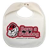 Georgia Bulldogs新生児ビニールスナップBib – すべてのホワイト