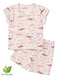【あるこんたるこん】〈J＆T〉ベビー ルームウェア シャークピンク キッズ ３分袖 ショートパンツ ジュニア 女の子 コットン パジャマ (90)