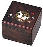 中谷兄弟商会 山中漆器 鏡付プチBOX 木目 福うさぎ33-3509 -