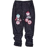 2017年 春物 アンパンマンガール ニットデニム 裾ギャザー ロング丈パンツ Anpanman Girl ブラック◇80cm