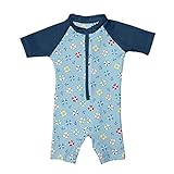 アイプレイ iplay ワンピースラッシュガード 半袖 UPF50+ UVカット ベビー キッズ 水着 XL:24ヶ月 Light Blue Lifesavers