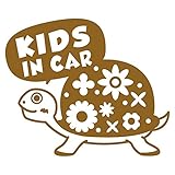 imoninn KIDS in car ステッカー　【シンプル版】　No.53　カメさん　（ゴールドメタリック）