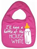 Dirty Fingers, I'll have a bottle of the House White, Boy Girl Feeding Bib, Bubblegum Pink by Dirty 