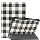 【タッチペン / 専用フィルム2枚付】Fire HD 8 / HD 8 Plus 2024 / 2022 / 2020 第12世代/ 第10世代 スマートケース カバー 手帳型 PUレザー 2024改良モデル対応 Fire HD 8 タブレット ケース 3つ折りスタンド機能 軽量 薄型設計 オートスリープ機能付き 傷つき防止 防指紋 耐衝撃 (T0237-BKWH)