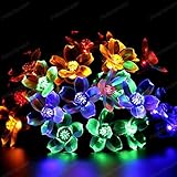 【LeRight】2017秋新商品 LEDイルミネーションライト　ガーデンライト　ソーラー　LED　50LED　充電式　ソーラー充電　50球　花型　桜　フラワー　6m　LEDイルミネーション　ソーラー
