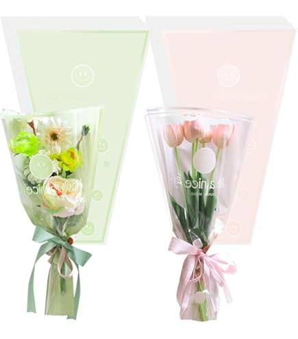 Amazon | 花束 ラッピング袋 10枚 ギフトバッグ 手提げバッグ 防水