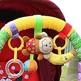 Hoyo Baby Infant Pram Charm Music Toy Bed Stroller Hang Bell Rattles Animal Monkey Friends，Moon Ratt