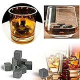 Eremi（TM）新9PCS /パック18ミリメートルウイスキーアイス・ストーンズ、ドリンククーラーキューブビールはポーチ3色で花崗岩ロックスOpitonal