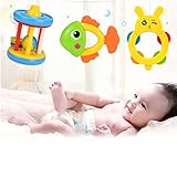 プラスチック赤ちゃんおもちゃカラフルなRattle and Teether Toys Set with feeding-bottleストレージfor Boys and Girls
