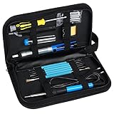 Magicstart　はんだこて　ハンダゴテ　電子工作　DIY　作業工具　60W　温度調節　5個交換コテ先　はんだ吸取器　ピンセット ねじ回し　収納工具箱付く