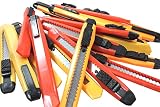 ユーティリティナイフボックスカッターRetractable BladeスナップオフRazorナイフと安全ロック5 "卸売ロット