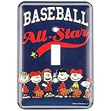 Peanuts Baseball All-Star Wall Light Switch Cover [並行輸入品]