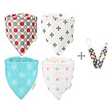 Itaar よだれかけ ベビー ビブ 食事用スタイ お宮参り サイズ調節可能 4枚セット おしゃれ (セット4)
