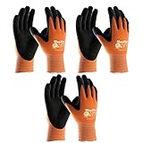 3 Pack MaxiFlex UltimateTM Hi-Vis Orange Work Gloves 34-8014 Sizes Small to X-Large (Extra Large) by