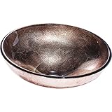 Y Decor MEDINA Leathery Silver Vessel Sink, Blue/Aqua/Frosted, 15.5" L x 15.5" W x 5" D [並行輸入品]
