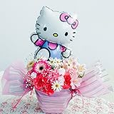 ハローキティ バルーンフラワー 花柄 レッド 系 サプライズ ギフト