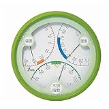 CL60934 温湿度・不快指数計 Ｒ－２ 丸型 １５㎝ グリーン