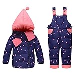 ベビー ダウンジャケット上着+ズボン+マフラー 子供ダウンジャケット 幼児服 ベビー服 厚手 0-6月1-3歳 女の子 男の子 冬 可愛いコート アウター (100cm, ダークブルー)