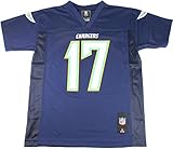Philip Rivers # 17 San Diego Chargers NFL Youthミッドティアジャージーネイビー