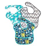 バンキンス Bumkins お食事エプロン 3枚セット スーパービブ 6～24ヶ月頃 よだれかけ スタイ 防水 洗濯可 Cセット（S3-B90） Bibs Waterproof Accessories