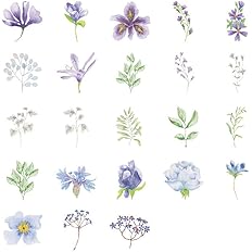 Amazon Co Jp Kamizuki シール 花 植物 紫 手帳シール スッテカー Diy 手作り 日記 ダイアリー カレンダー アルバム 家計簿 オシャレ 可愛い 小さいシール 46枚 文房具 オフィス用品