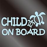 nc-smile ハワイアン CHILD ON BOARD ホヌ ステッカー ミルキーブルー