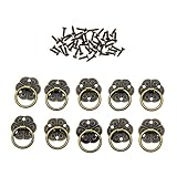 (ライチ) Lychee 10個セット ネジ付き アンティーク金物取っ手 取手 花モチーフ 小さめ ハンドル つまみ ドアノブ 引き出し キャビネット 食器棚