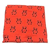 Bambino Land Muslin Swaddle Blanket – Solid Printed (オレンジパンダ)