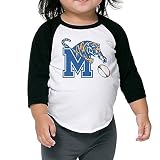 Kid 's Memphis Tigers幼児用ユニセックス3 / 4スリーブラグランTシャツ100 %コットン カラー: ブラック