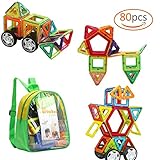 Biubee磁石ブロック マグネット 立体パズル（80ピース）　積み木 　知育玩具 　パズル ブロック お祝いプレゼント　子供おもちゃ　 創造力　 想像力