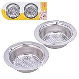 2pcs Kitchen Sink Strainer withハンドルステンレススチールGarbageポータブルStrainerバスケットby Hoxha、Largeワイドリム4.3 "直径