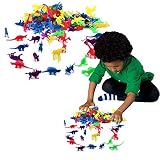 Toy Cubby Kids Toddler Assorted Mini Plastic Toy Animals and Dinosaur Figures Set - 72 pieces