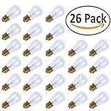 Pack of 26pcs S14 Light Bulbs for String Lights -11 Watt E26 Medium Candelabra Screw Base S14 Warm R