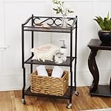 Chapter 3-Shelf Bathroom Storage Cart, Oil-Rubbed Bronze Finish by Chapter