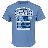 MLB Kansas City RoyalsメンズWorld Series Champ Blocking The Plate Tシャツ, Large , Blue