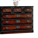 ローチェスト 完成品 木製 和風 幅120cm4段 ブラウン