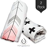 Kaydee Baby 100% Organic Muslin Cotton Swaddle Baby Blanket Set of 2 - 47x47 Inch Large Unisex Swadd
