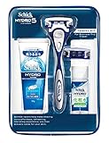 シック Schick ハイドロ トラベル キット ( カミソリ シェービング ジェル 化粧水 ポーチ ) 5枚刃 替刃2コ付 (本体に1コ装