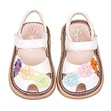 Tortor 1bacha(JP) 本革サンダル　ベビー　女の子　11.5－15cm 花の子供サンダル 夏靴　牛革 ビーチサンダル　履きやすい　滑り止め (19, 白)