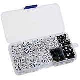 gresorth 500個ミックスアクリル文字ビーズ番号ビーズアルファベットFiguresブレスレット、ネックレスのアクセサリーDIY