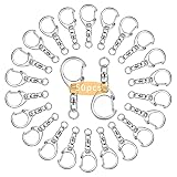 キーホルダー金具 50個セット MEIBAY キーホルダー パーツ キーリング ナスカン 回転カン付き ハンドメイド キーリング アクセサリー DIY 手芸用品 シルバー