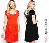 エイソス(ASOS) マタニティウエア バックリボンドレス/半袖ワンピース ブラック [並行輸入品]