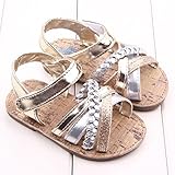 (プタス) Putars 赤ちゃん靴 夏 サンダル 金色 銀色 クロス模様 縄編み ファーストシューズ やわらかい 歩行練習 履きやすい 履き心地いい マジックテープ 女の子 ベビーシューズ 軽量 滑