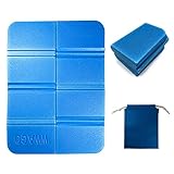 A-CRAFT 収納ポーチ付き サウナマット 一人用 コンパクト 折りたたみ 防水 (ブルー)