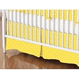 SheetWorld - Crib Skirt (28 x 52) - Primary Pindots Yellow Woven - Made In USA by sheetworld