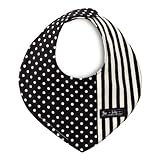 赤ちゃんにやさしい安心スタイ・ビブ・よだれかけ（三角・日本製）　polka dot small（black）　B0206400