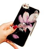 iPhone 6 ケース,iPhone 6S 携帯ケース,Bonice 高級 iphone用　指輪型　リングスタンド 保護ケース ダイヤモンド カバー キラキラ おしゃれ　花 ゴムカバー 美しい プラ