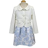 卒園・入学式 フォーマル コサージュ付きワンピース スーツ 女児 女の子 ガールズ 冠婚葬祭 ソフトフォーマル fo-43033 120cm オフ