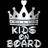 14色 KIDS ON BOARD プリンセス お姫様 ステッカー【KIDS IN CAR 女の子 GIRL ティアラ】 (ミラーシルバー)